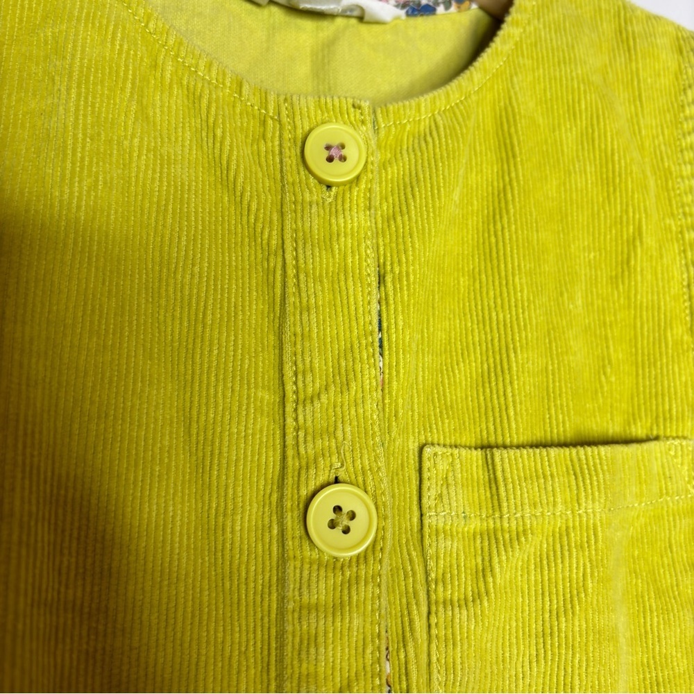 Mini Boden Lime Green Corduroy Button Through Pinafore‎ Dress Size 9-10 Years - Picture 3 of 8